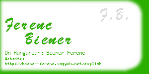 ferenc biener business card